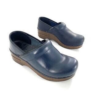 Dansko Professional Clogs Womens Sz 36/5.5-6 Navy Blue Leather Nursing Career